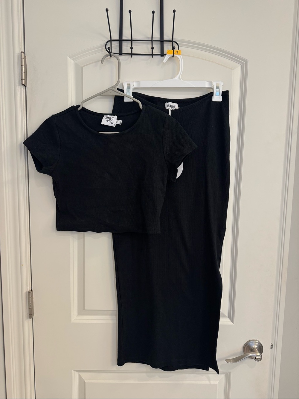 Princess Polly Black Ribbed Crop Top